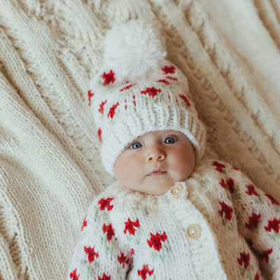 Knit Beanie Hat - Bitty Blooms