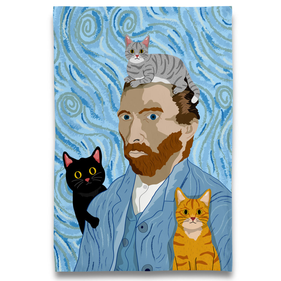 Kitchen Towel - Van Gogh & Cats