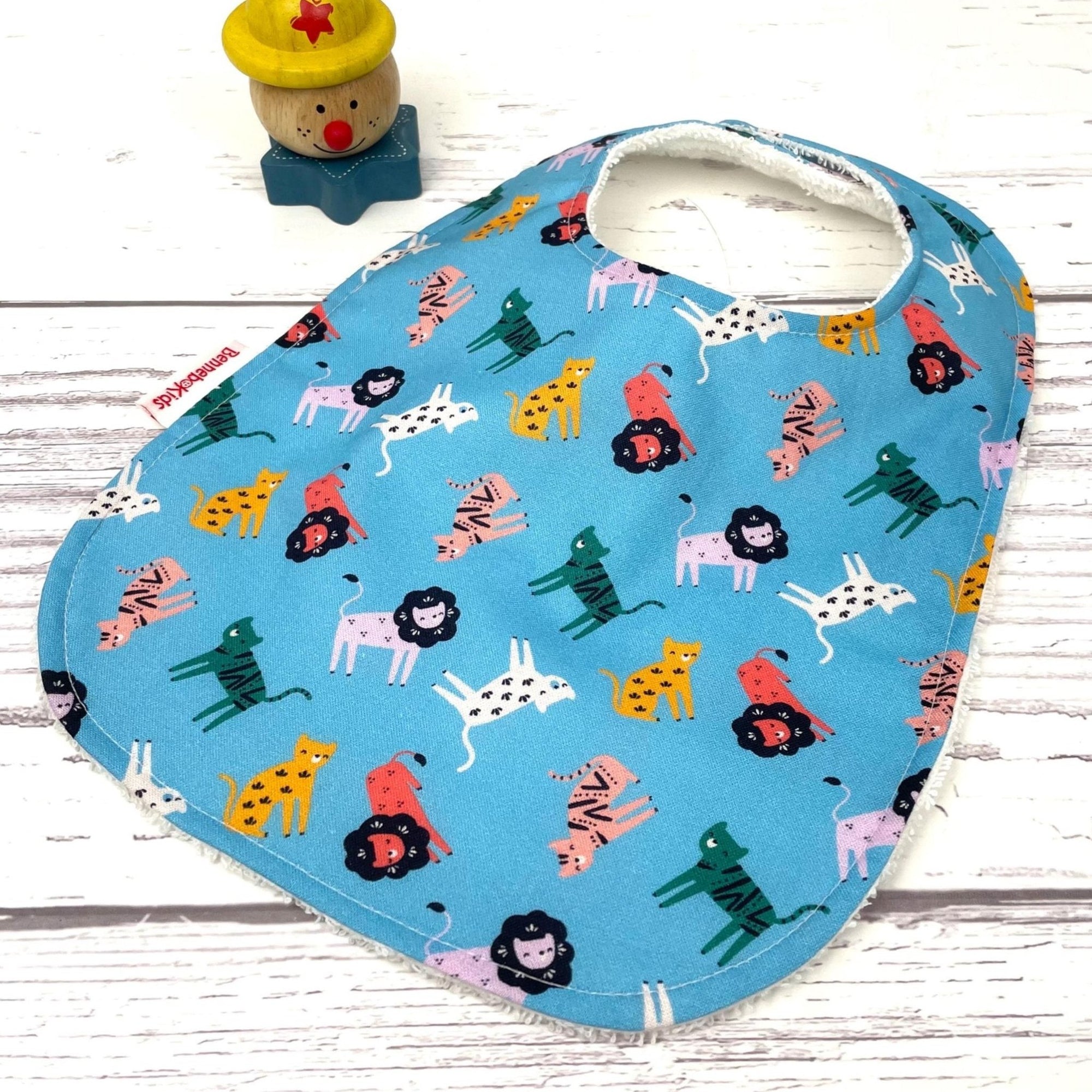 Baby Bib - Blue Cats - Gift & Gather