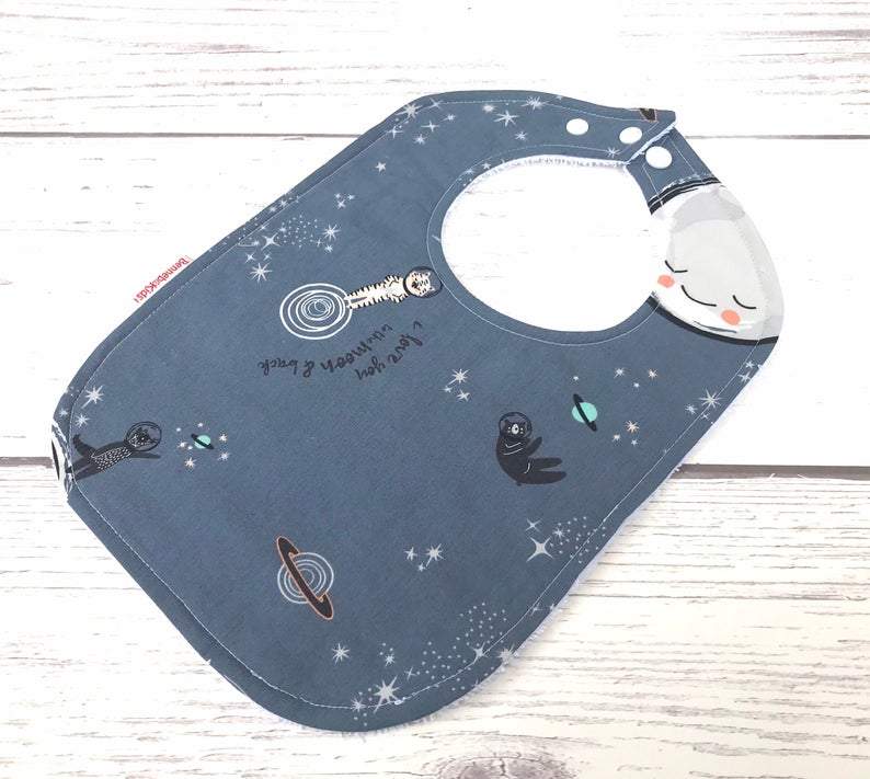 Baby Bib - Space on Grey - Gift & Gather