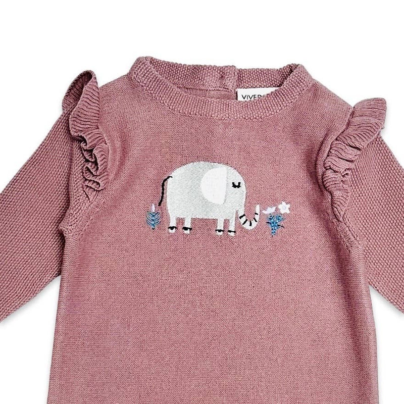 Baby Jumpsuit - Elephant - Vintage Rose - Gift & Gather