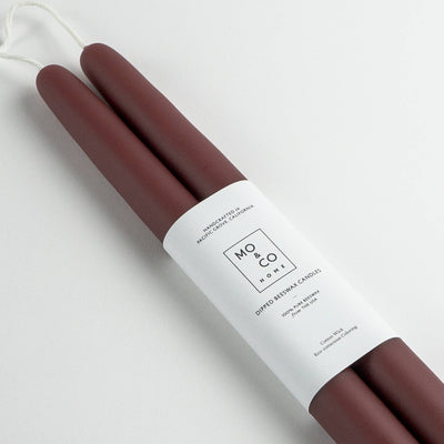 Beeswax Dipped Candles - Burgundy - Gift & Gather