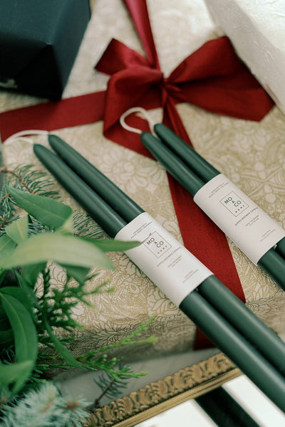 Beeswax Dipped Candles - Forest Green - Gift & Gather