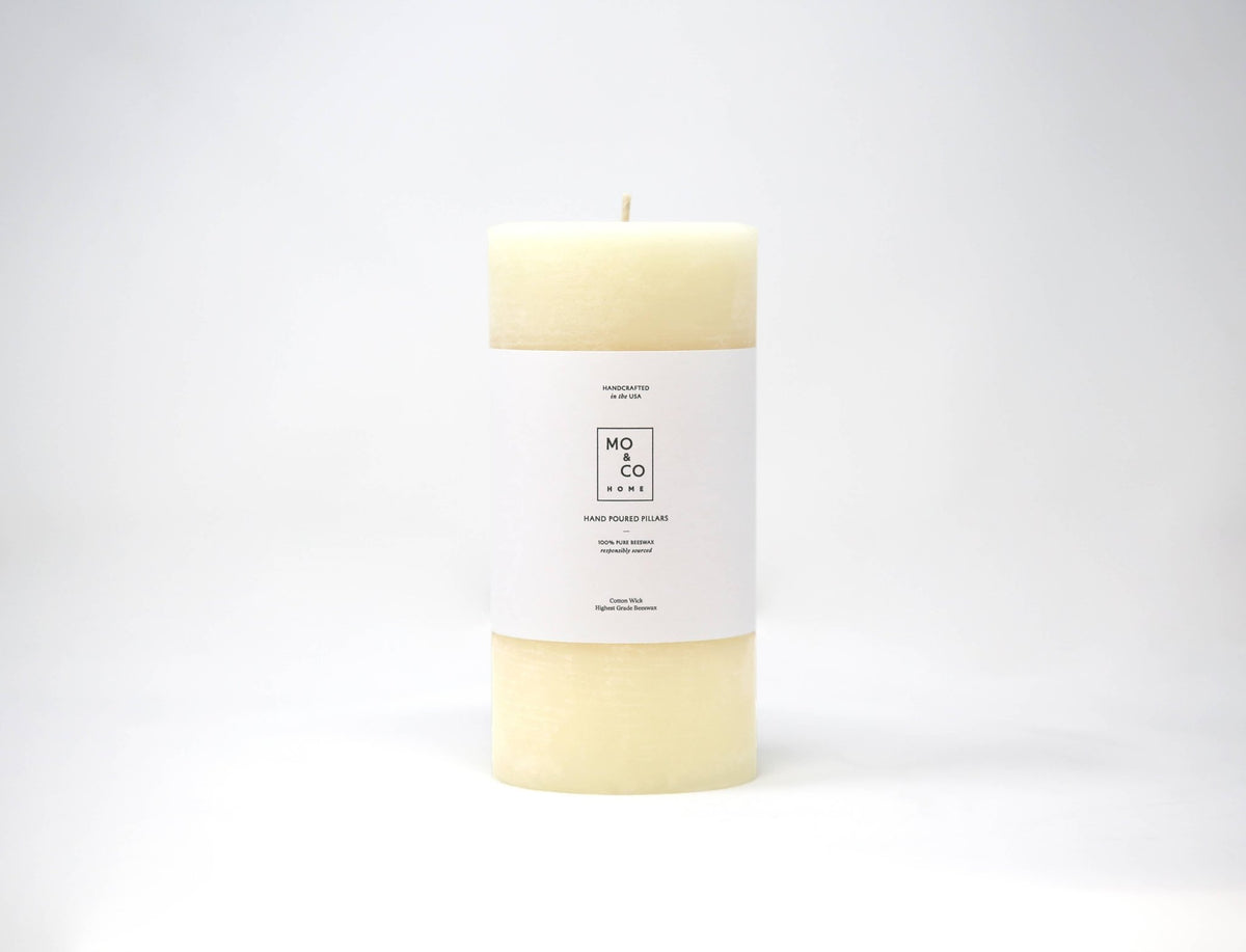 Beeswax Pillar Candles - Natural White - Gift & Gather