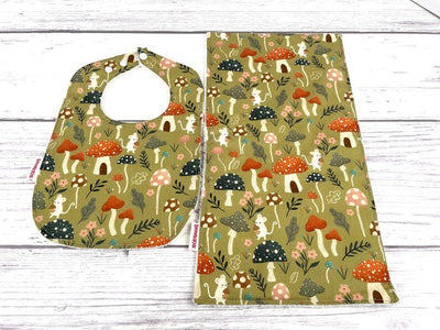 Bib & Burp Cloth Set - Mushroom Woodland - Gift & Gather