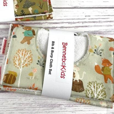 Bib & Burp Cloth Set - Woodland - Gift & Gather