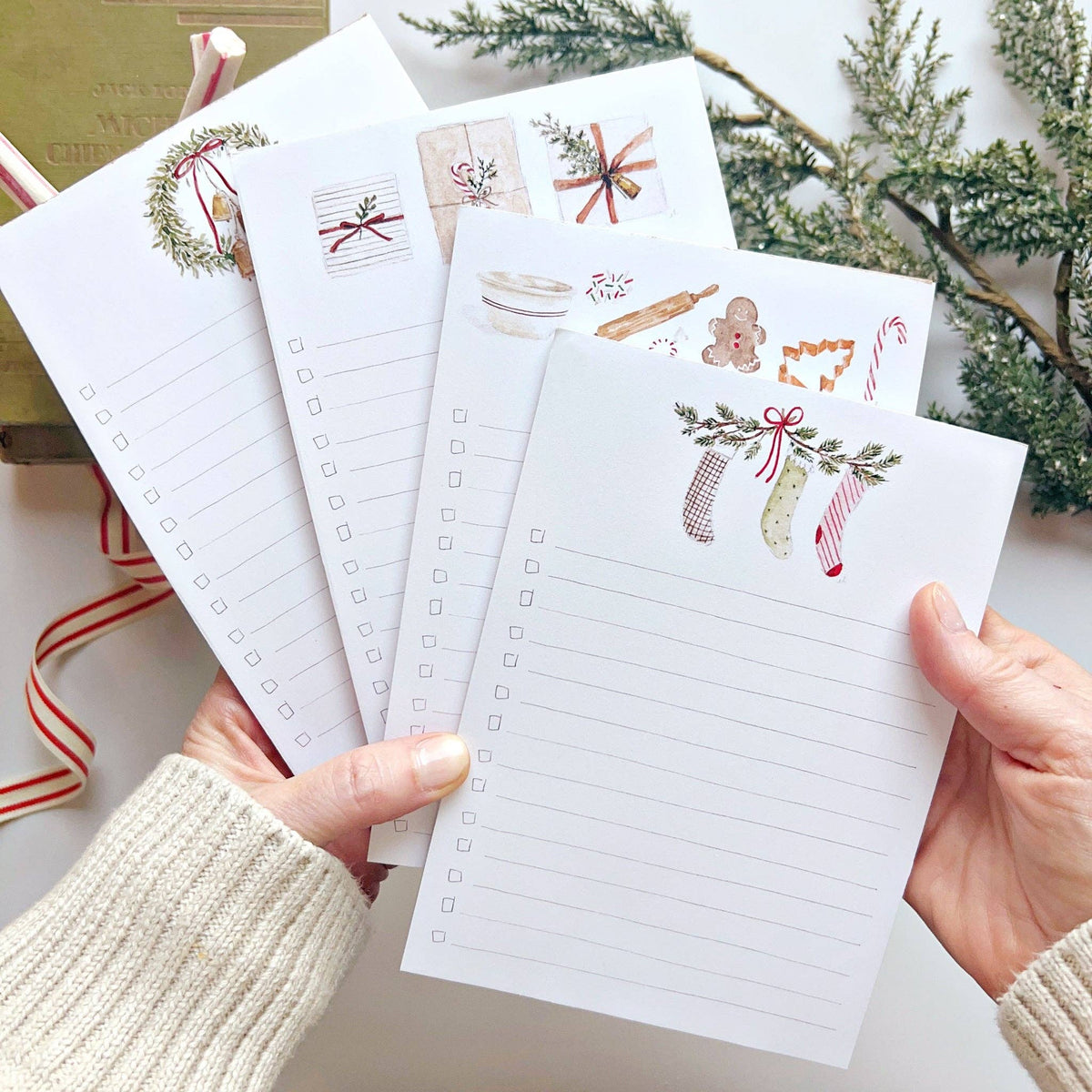 Christmas Checklist Notepad - Bell Wreath - Gift & Gather