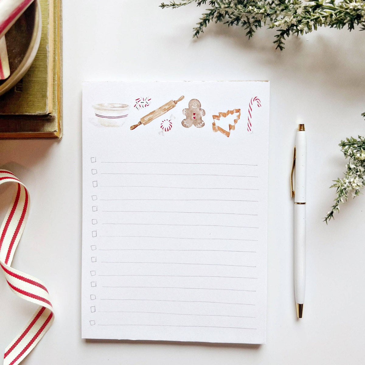 Christmas Checklist Notepad - Bell Wreath - Gift & Gather