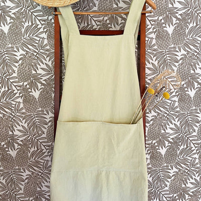 Cross Back Apron: Spring Green - Gift & Gather