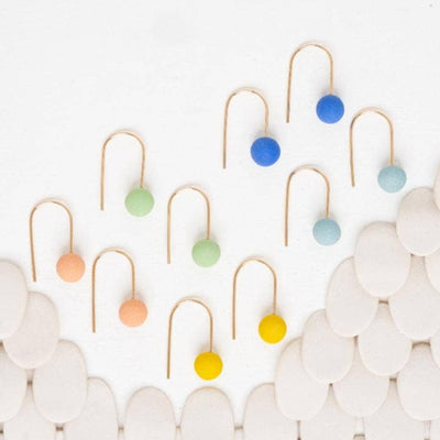 Dainty Dot Earrings: Gold / Cobalt - Gift & Gather