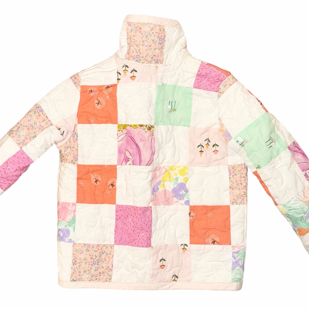 Kids Quilted Jacket - Pink & Mint - Gift & Gather