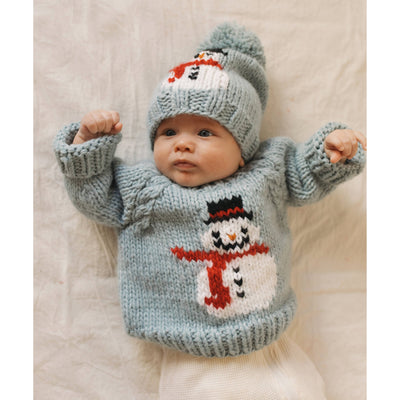 Knit Beanie Hat - Frosty Snowman - Surf Blue - Gift & Gather