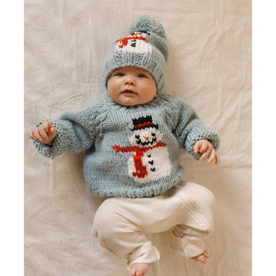 Knit Beanie Hat - Frosty Snowman - Surf Blue - Gift & Gather