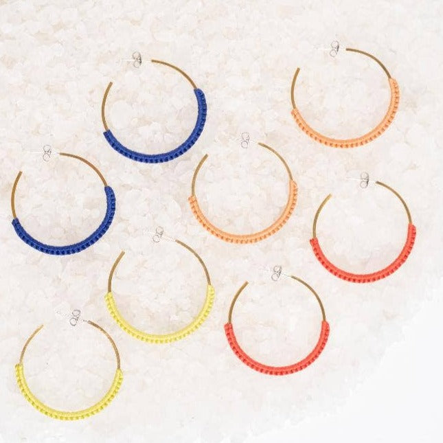 Macramé Hoops: Cobalt - Gift & Gather