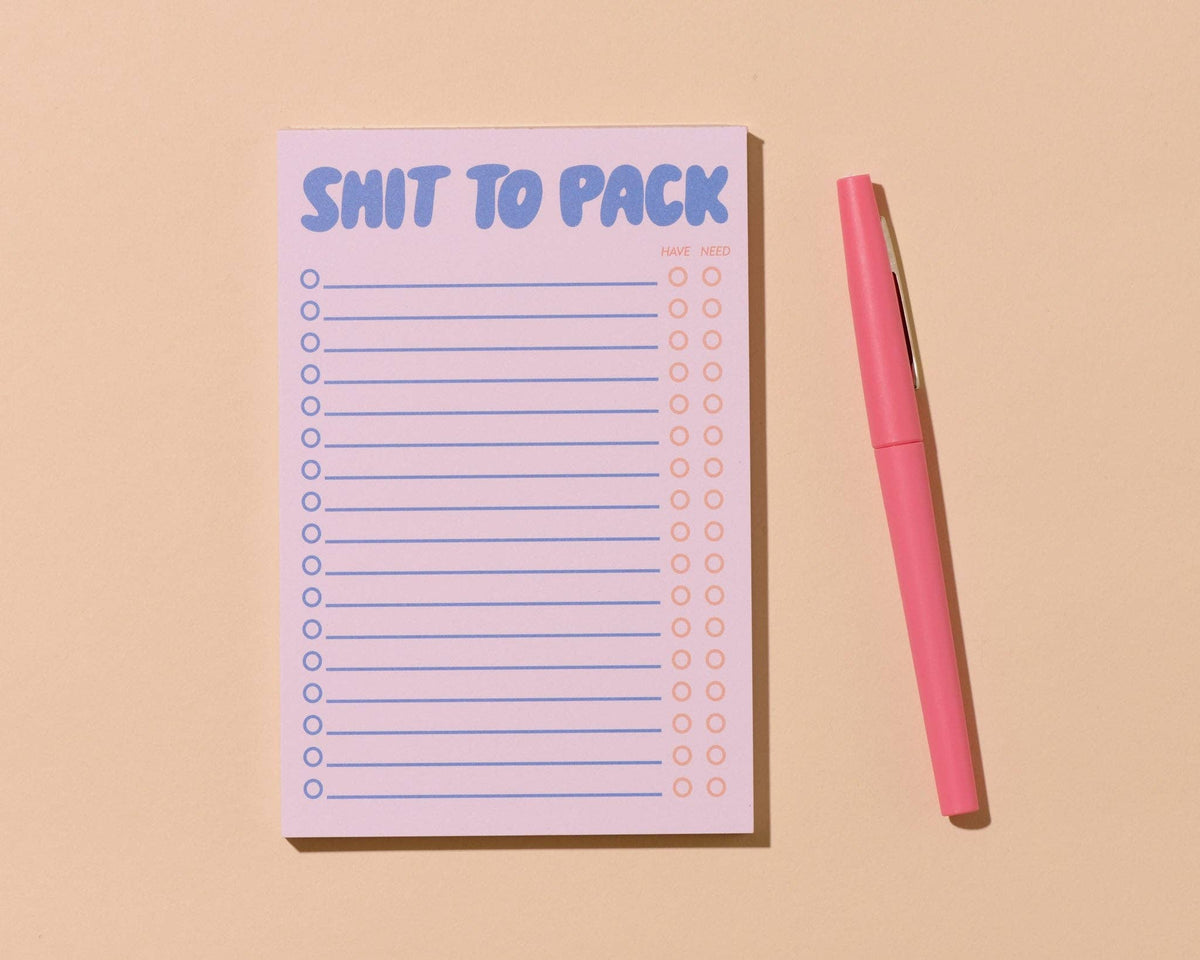 Notepad - Shit To Pack - Gift & Gather