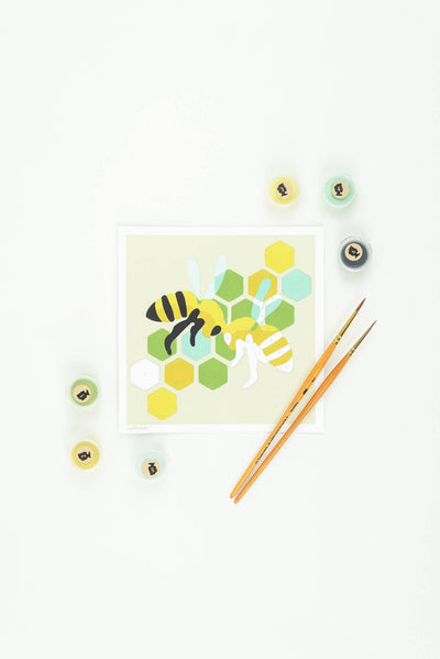 Paint - by - Number Kit - MINI - Bees with Comb - Gift & Gather