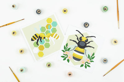 Paint - by - Number Kit - MINI - Bees with Comb - Gift & Gather