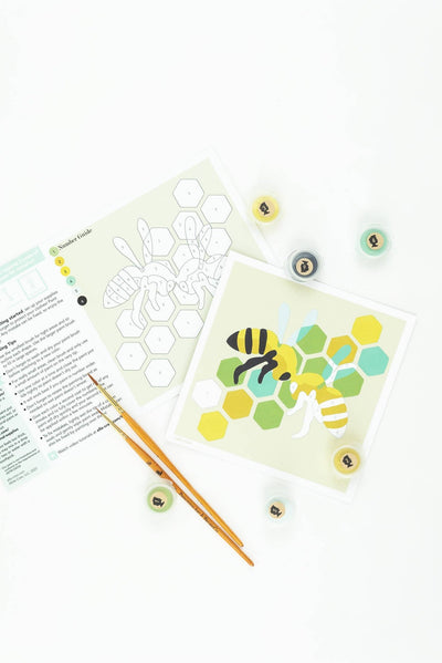 Paint - by - Number Kit - MINI - Bees with Comb - Gift & Gather