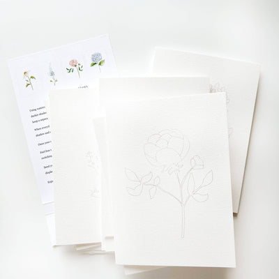 Paintable Notecards - Garden Flowers - Gift & Gather