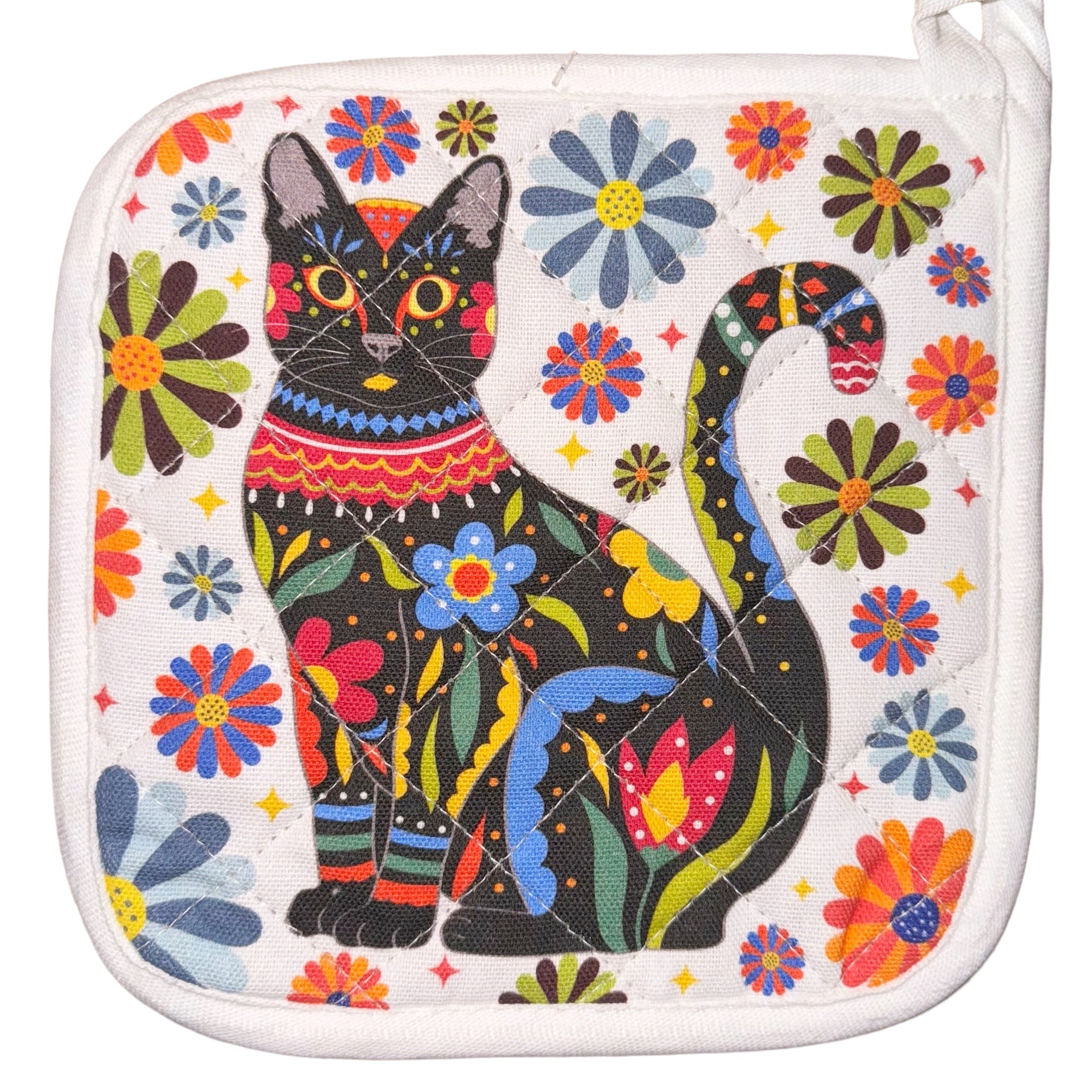 Pot Holder - Feline & Florals - Gift & Gather