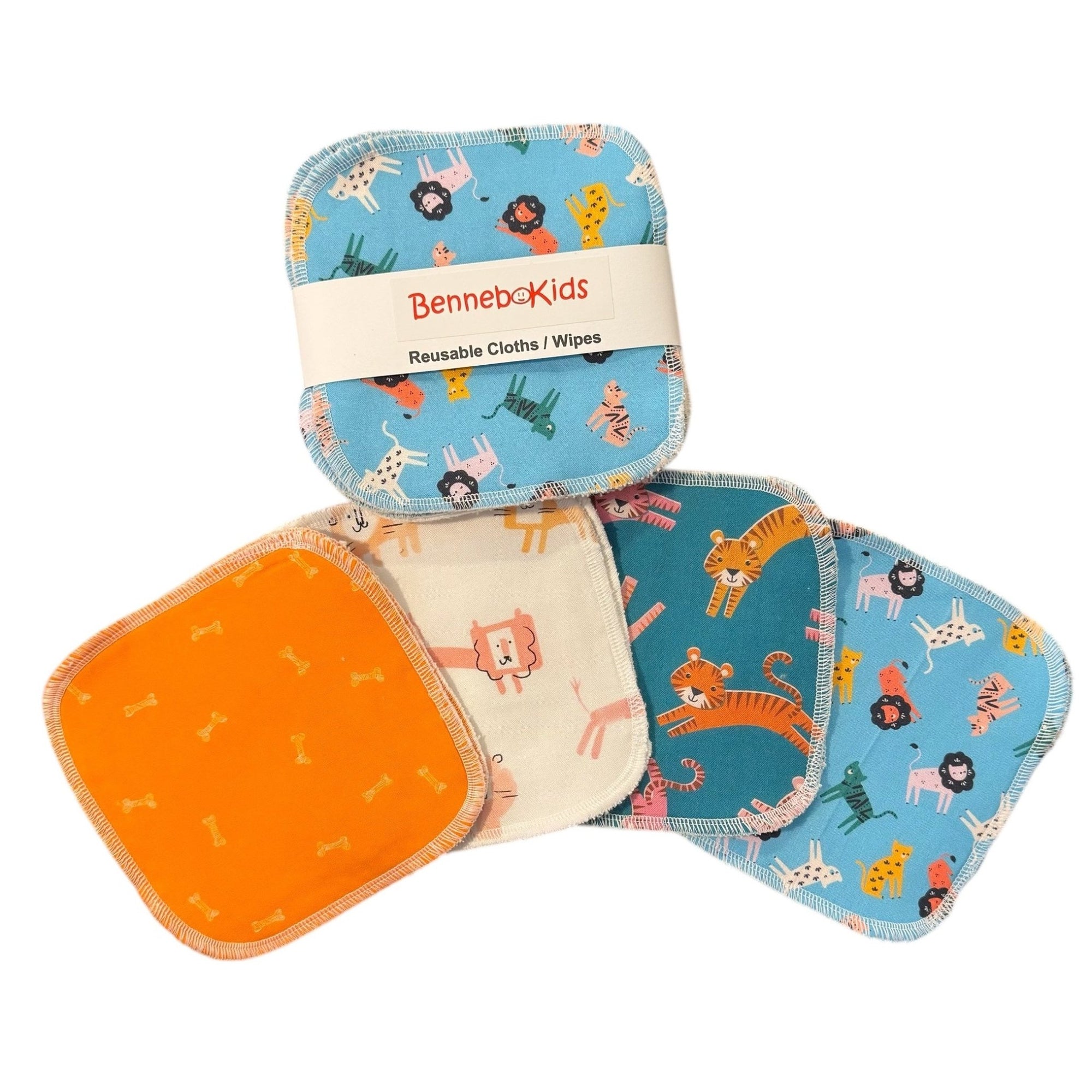 Reusable Cloths/ Wipes - Blue Cats - Gift & Gather