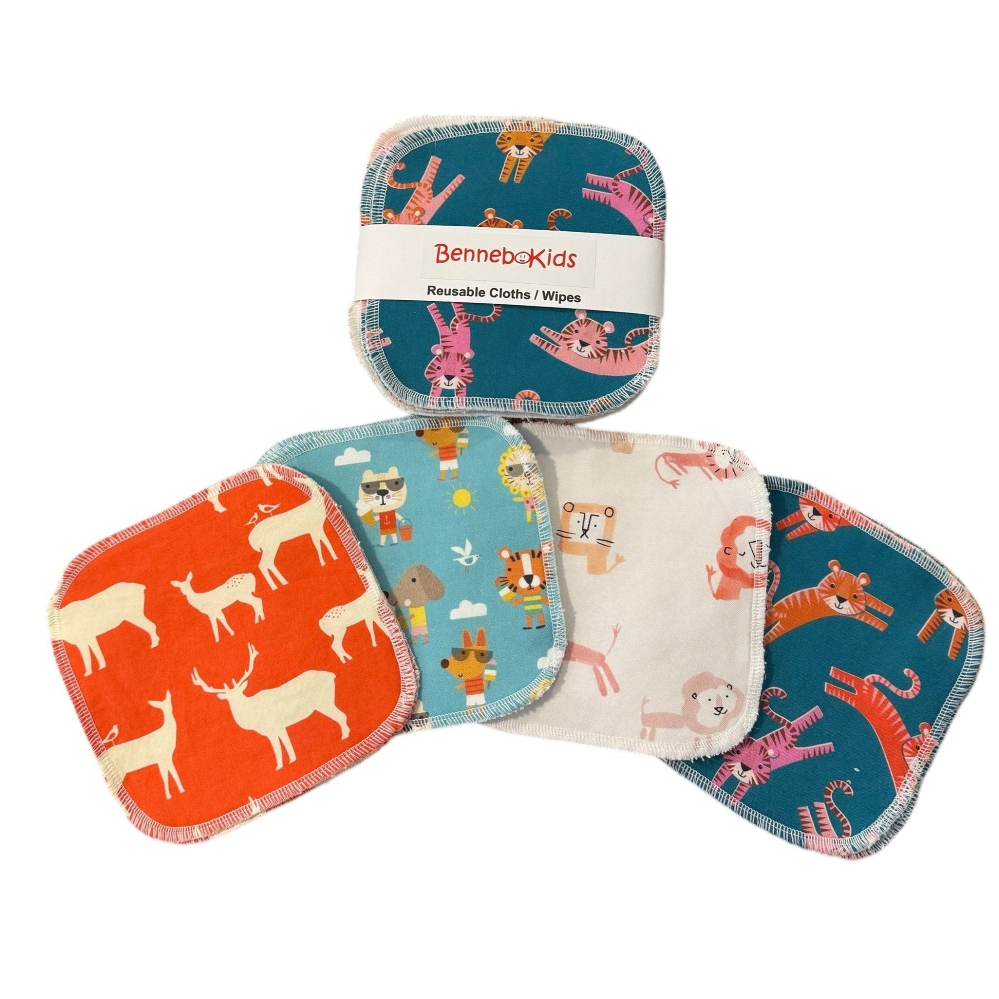 Reusable Cloths/ Wipes - Teal Tigers - Gift & Gather