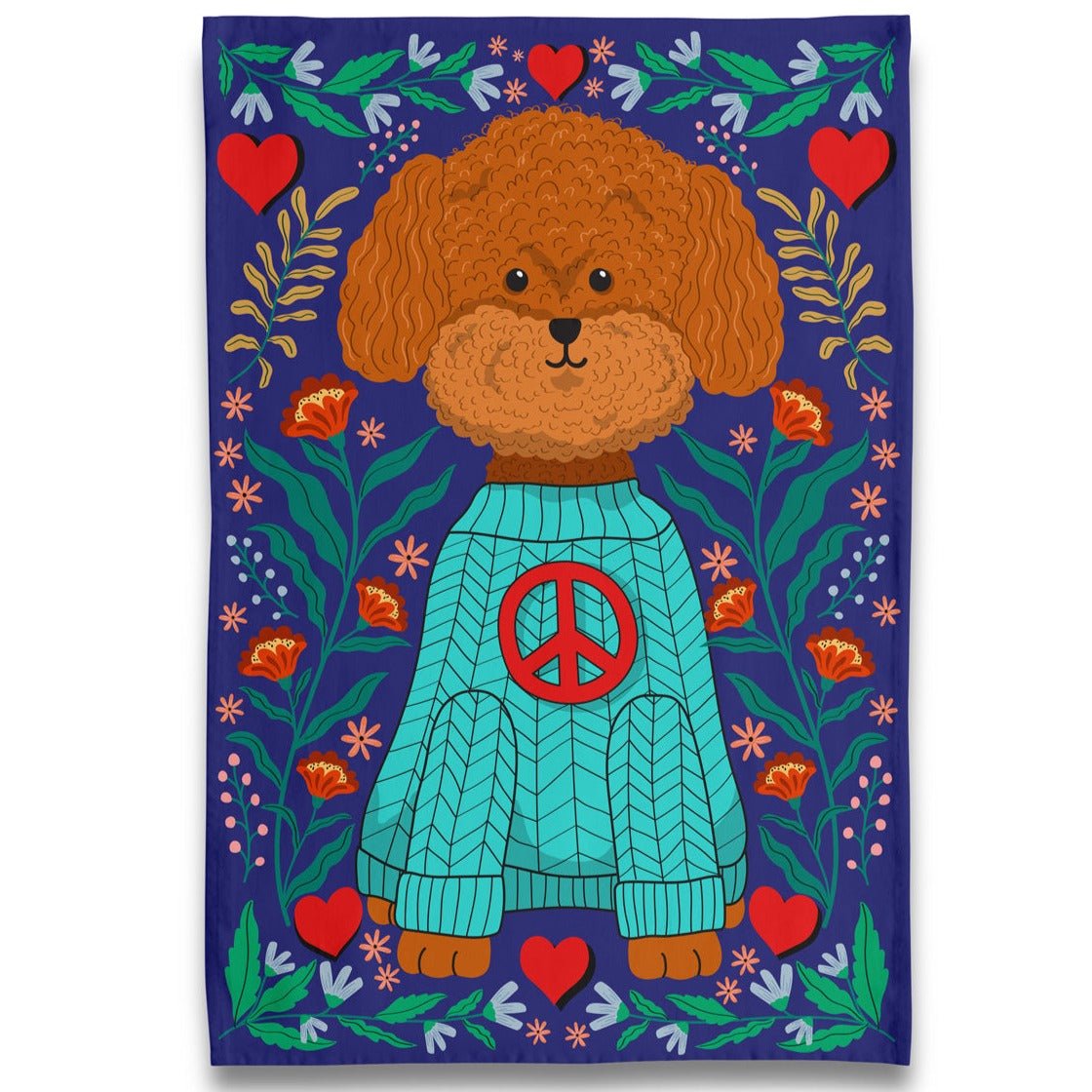 Tea Towel - Peace Love Poodle - Gift & Gather