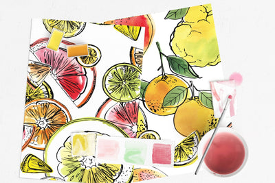 Watercolor Painting Kit - Citrus Fruits - Gift & Gather