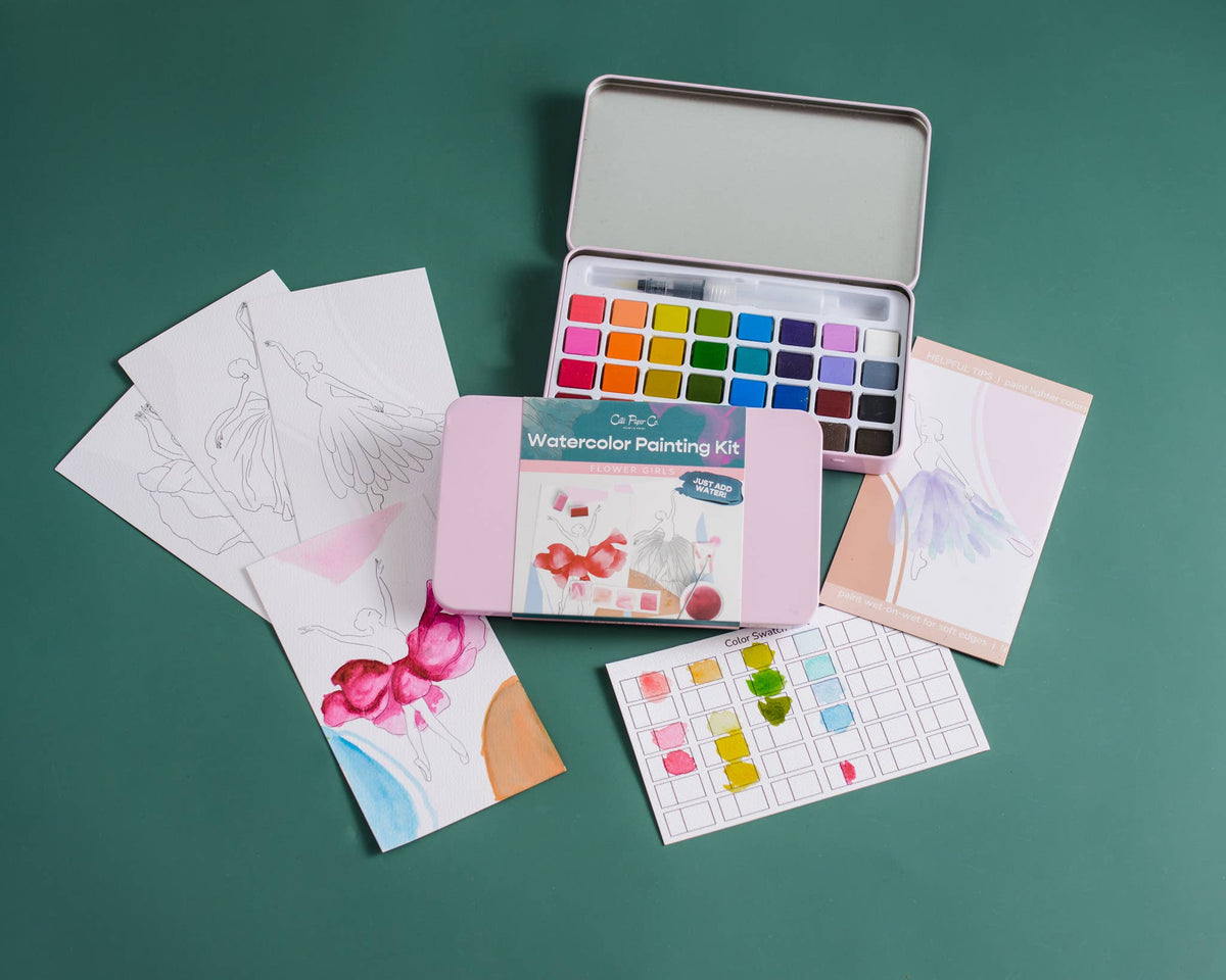 Watercolor Painting Kit - Flower Girls - Gift & Gather