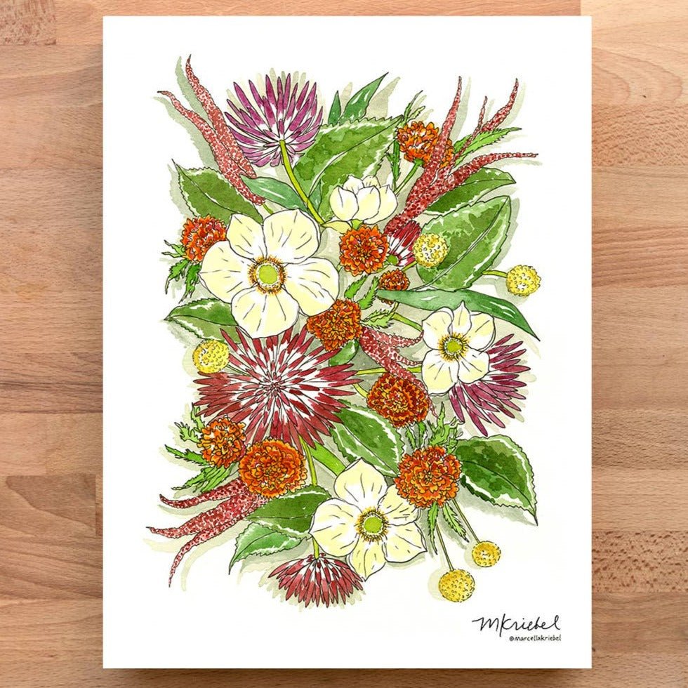 Art Print - Fall Harvest Flowers - Gift & Gather