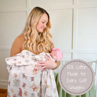 Bear Hugs Baby Swaddle Blanket - Gift & Gather