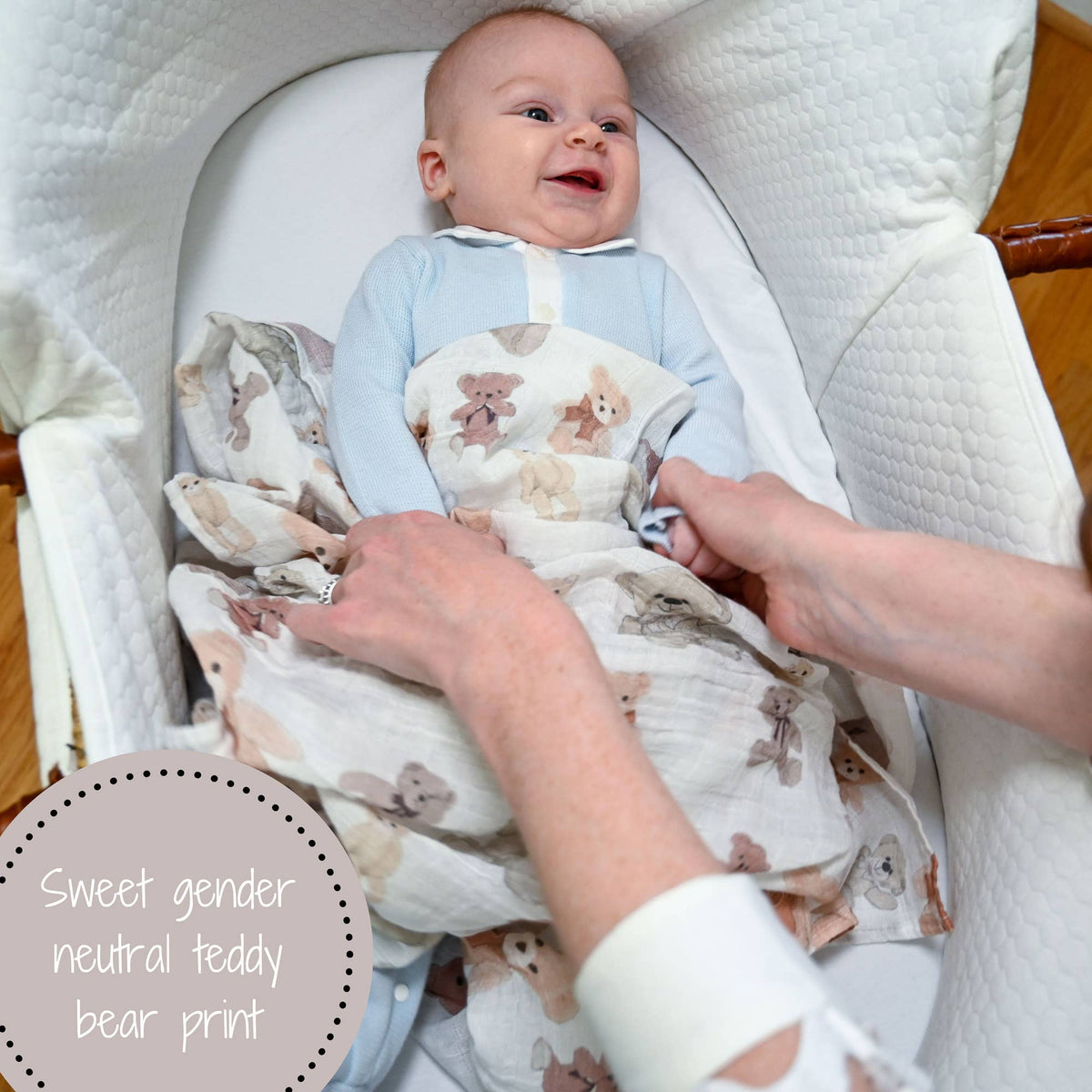 Bear Hugs Baby Swaddle Blanket - Gift & Gather