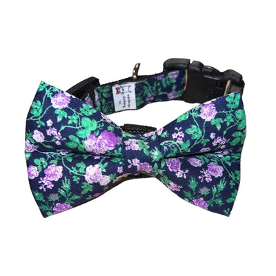 Bow Tie & Collar Set - Navy & Purple Floral - Gift & Gather