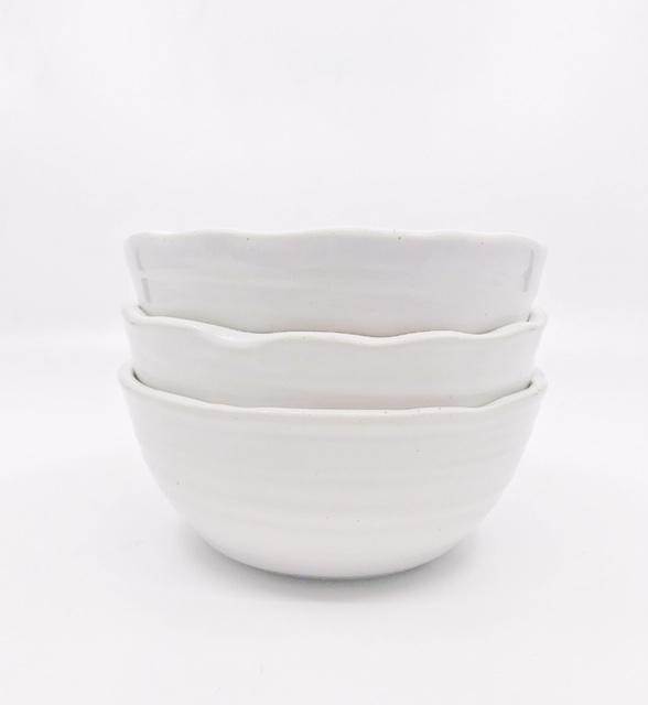 Bowl - Cereal Bowl White Ceramic Cloud Collection - Gift & Gather