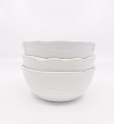 Bowl - Cereal Bowl White Ceramic Cloud Collection - Gift & Gather