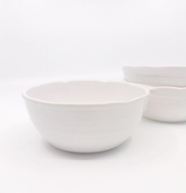 Bowl - Cereal Bowl White Ceramic Cloud Collection - Gift & Gather