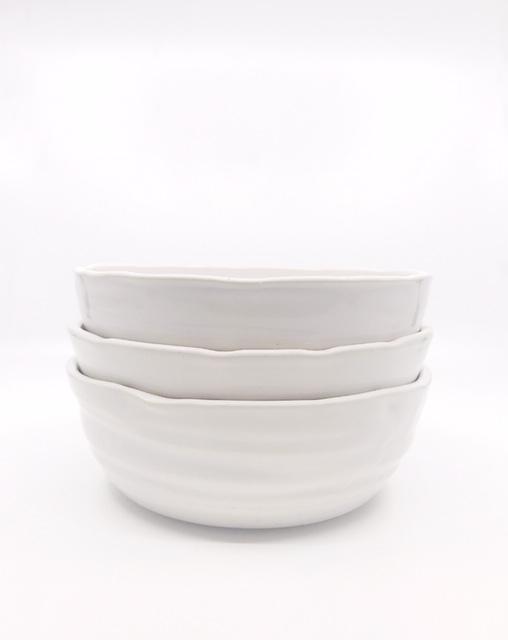 Bowl - Pasta Bowl White Ceramic Cloud Collection - Gift & Gather