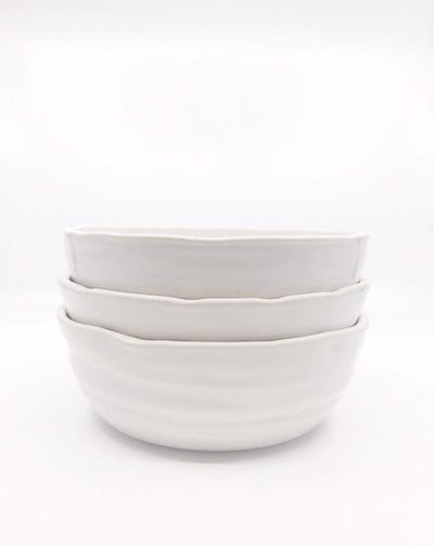 Bowl - Pasta Bowl White Ceramic Cloud Collection - Gift & Gather