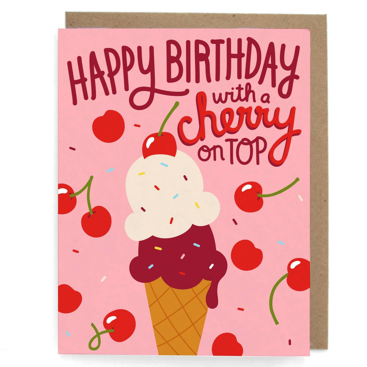 Card - Happy Birthday with a Cherry on Top - Gift & Gather