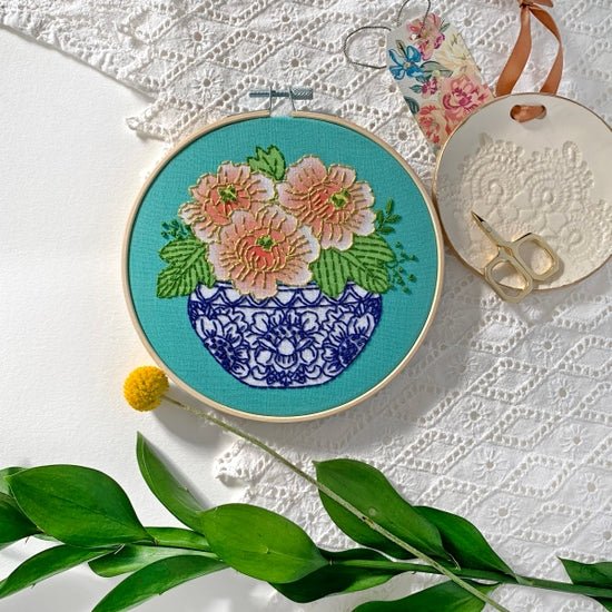 Embroidery Kit - Peony - Gift & Gather