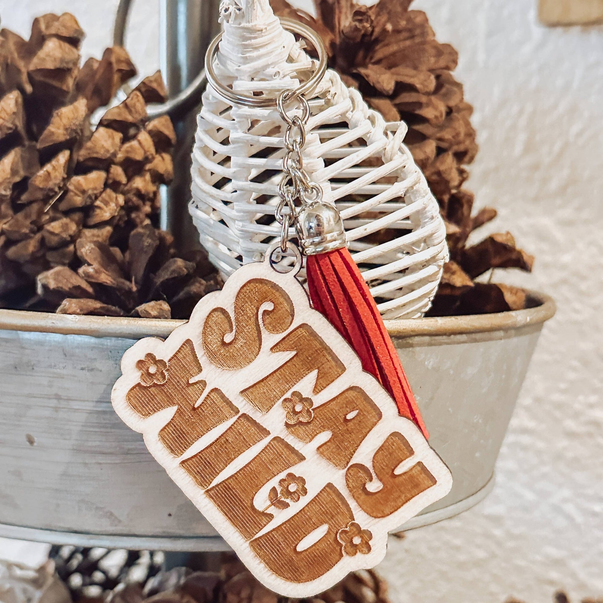 Engraved Wood keychains: Stay wild - Gift & Gather