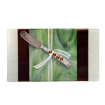 Glass Cheese Tray with Spatula Spreader - Gift & Gather