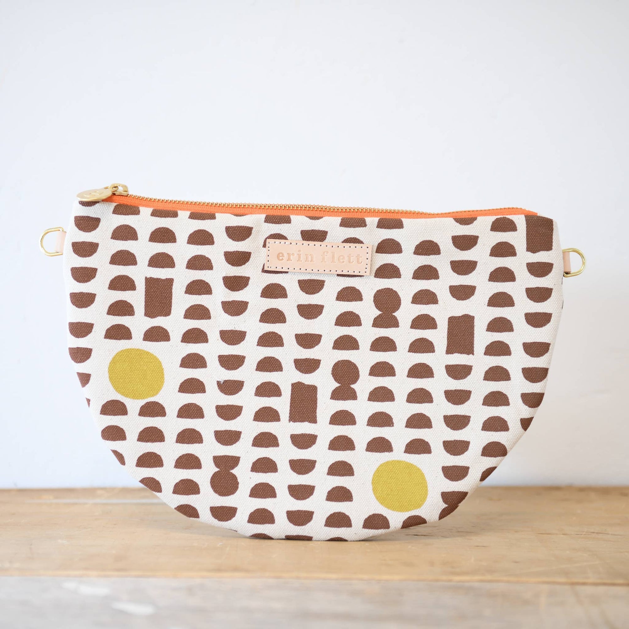 Half Moon Bag - Phases - Dark Brown + Ochre - Gift & Gather