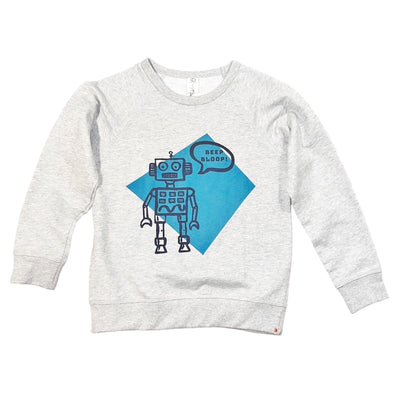 Kids Sweatshirt - Robot - Long Sleeve - Gray - Gift & Gather