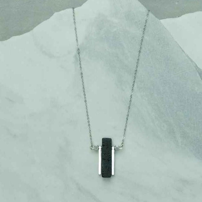 Necklace - Black Lava Stick - Gift & Gather