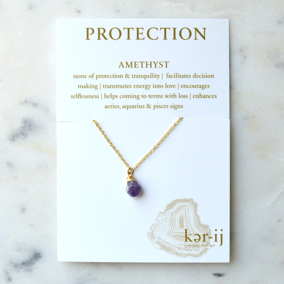 Necklace - Healing Stone on Quote Cards - Gift & Gather