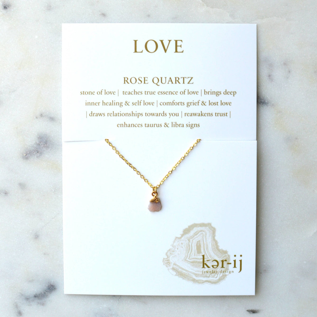 Necklace - Healing Stone on Quote Cards - Gift & Gather