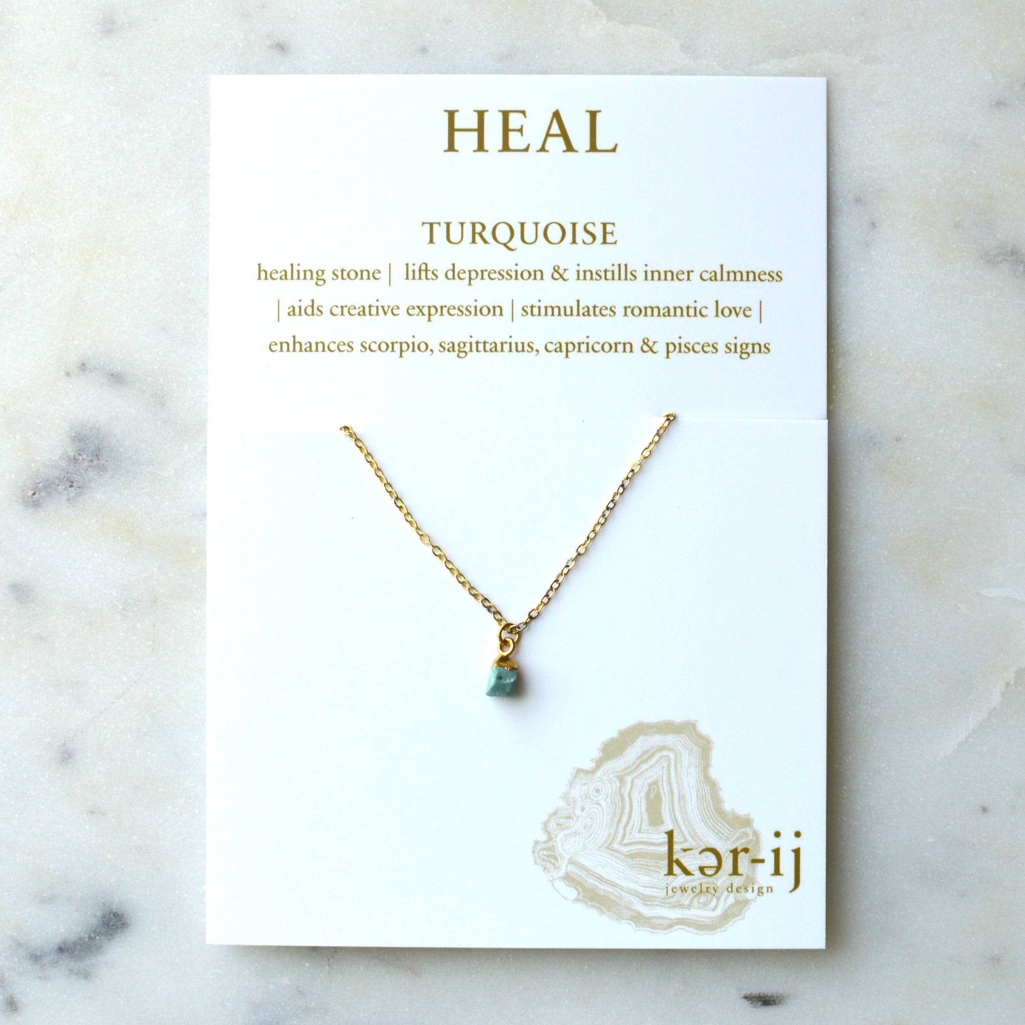 Necklace - Healing Stone on Quote Cards - Gift & Gather