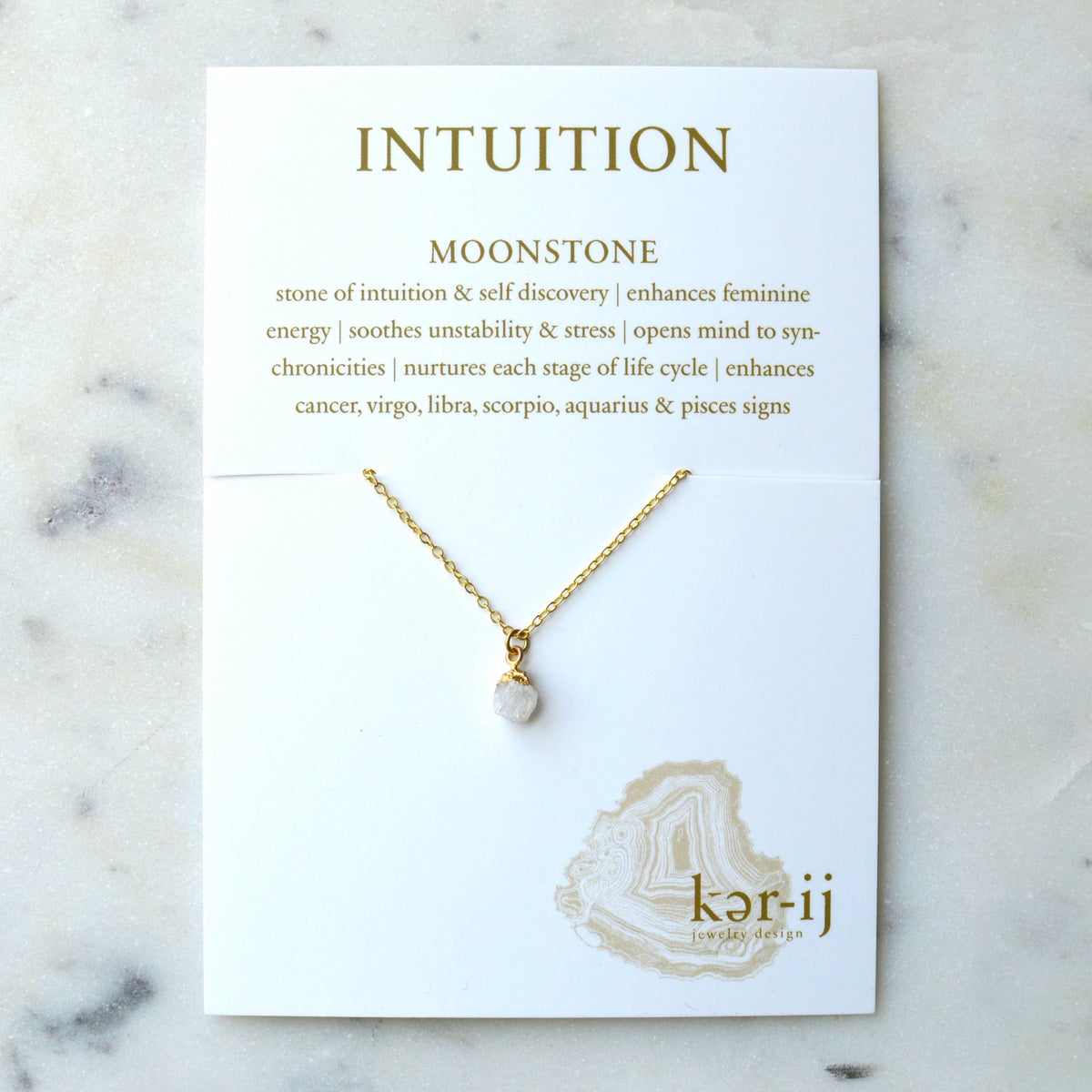 Necklace - Healing Stone on Quote Cards - Gift & Gather