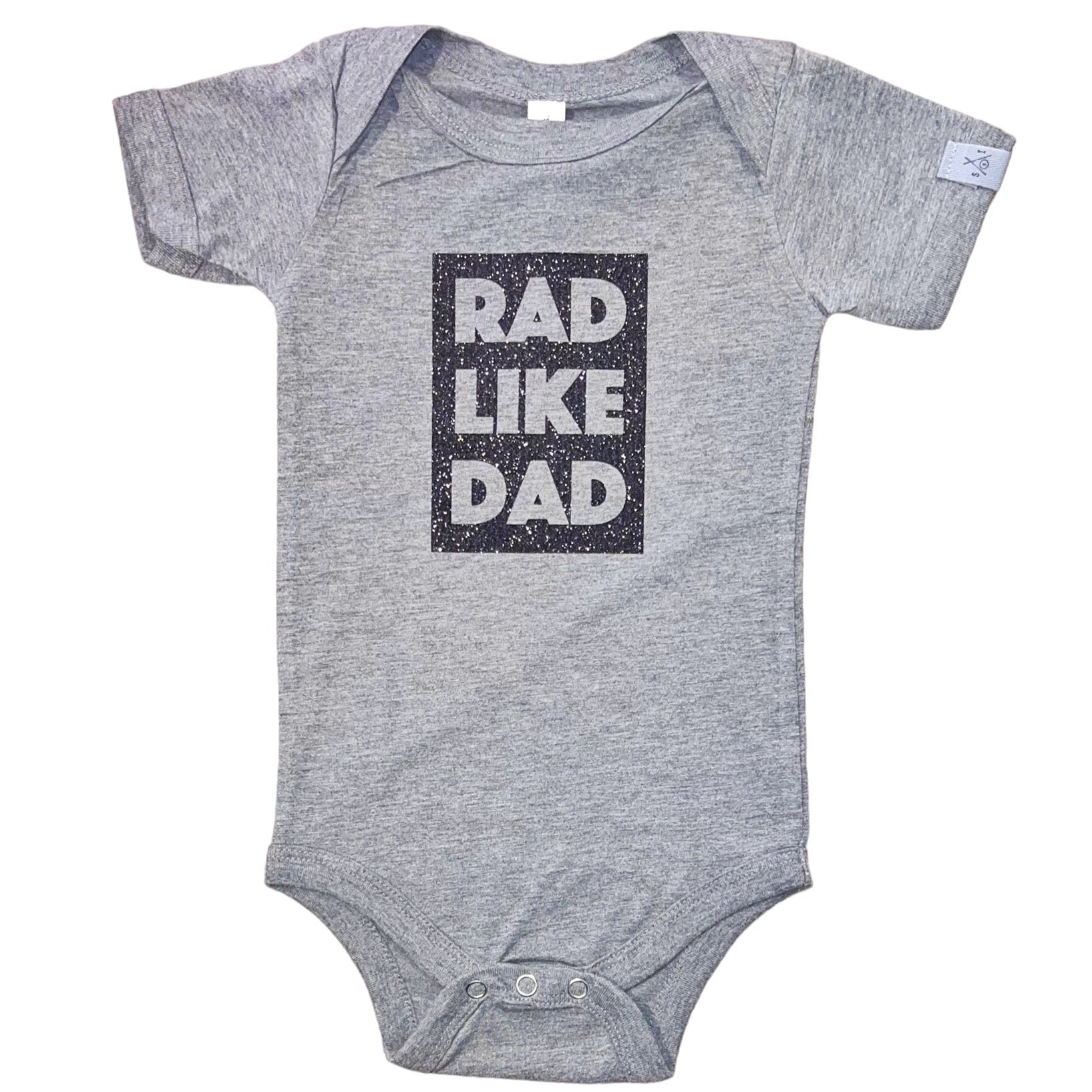 Onesie - Rad Like Dad - Athletic Gray/Black Glitter Block - Gift & Gather